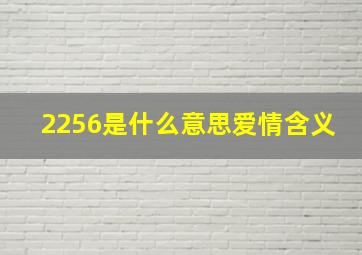 2256是什么意思爱情含义