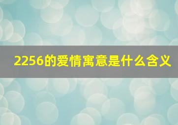 2256的爱情寓意是什么含义