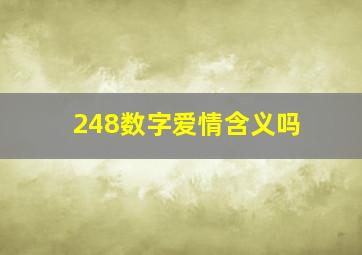 248数字爱情含义吗