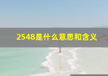 2548是什么意思和含义