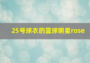 25号球衣的篮球明星rose