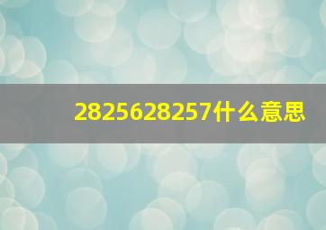 2825628257什么意思