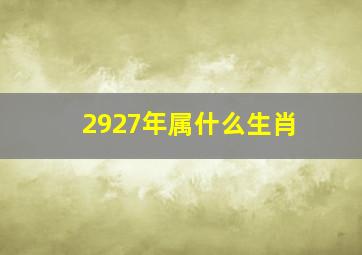 2927年属什么生肖