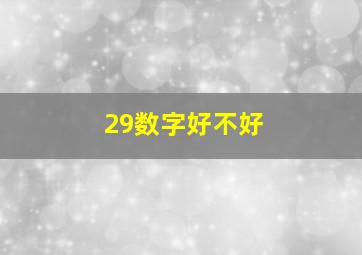 29数字好不好