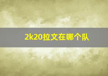 2k20拉文在哪个队