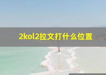 2kol2拉文打什么位置