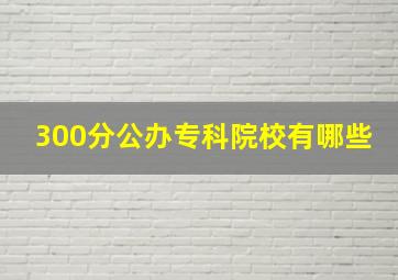 300分公办专科院校有哪些