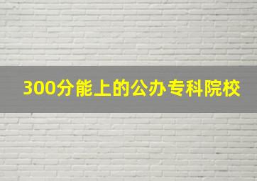 300分能上的公办专科院校