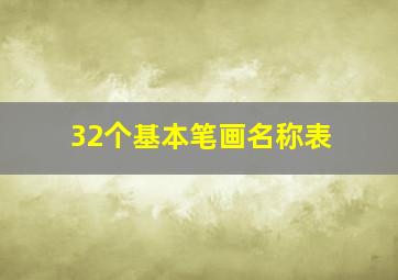 32个基本笔画名称表