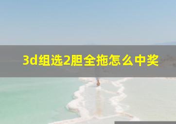 3d组选2胆全拖怎么中奖