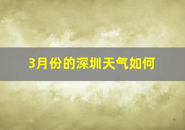 3月份的深圳天气如何