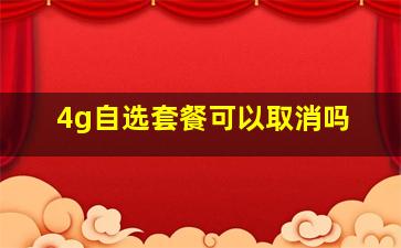 4g自选套餐可以取消吗