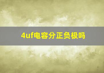 4uf电容分正负极吗