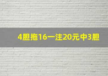 4胆拖16一注20元中3胆