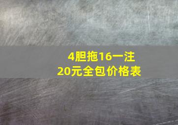 4胆拖16一注20元全包价格表