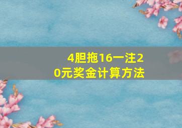 4胆拖16一注20元奖金计算方法