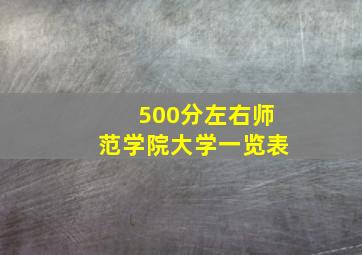 500分左右师范学院大学一览表