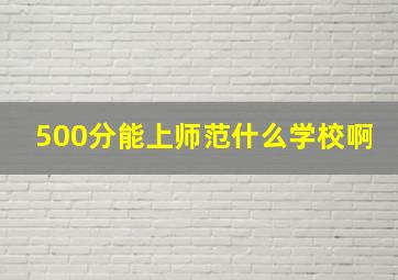 500分能上师范什么学校啊