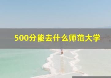 500分能去什么师范大学