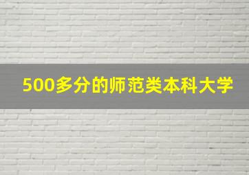 500多分的师范类本科大学