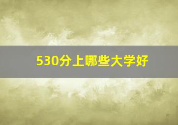 530分上哪些大学好