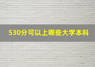 530分可以上哪些大学本科