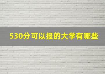 530分可以报的大学有哪些