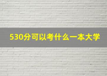 530分可以考什么一本大学