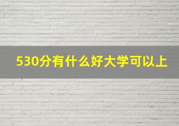 530分有什么好大学可以上