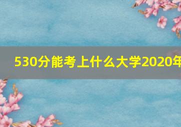 530分能考上什么大学2020年