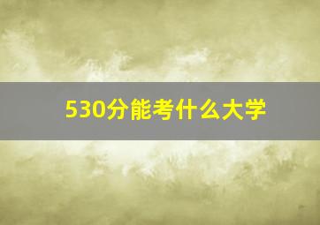 530分能考什么大学