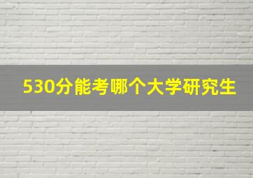 530分能考哪个大学研究生