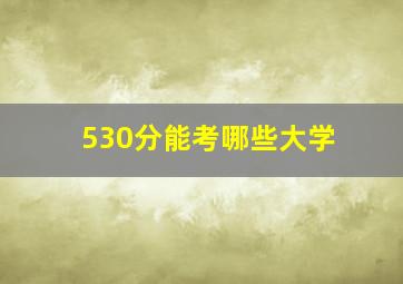 530分能考哪些大学