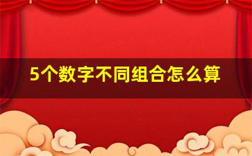 5个数字不同组合怎么算