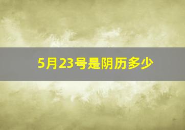 5月23号是阴历多少