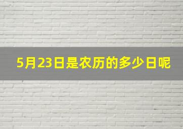 5月23日是农历的多少日呢