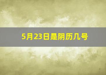 5月23日是阴历几号