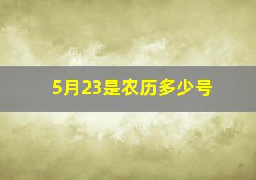 5月23是农历多少号