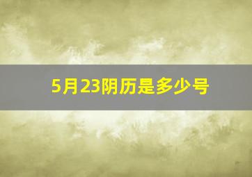 5月23阴历是多少号