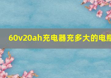 60v20ah充电器充多大的电瓶