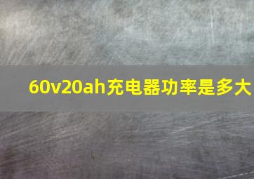 60v20ah充电器功率是多大