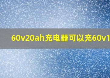 60v20ah充电器可以充60v12ah