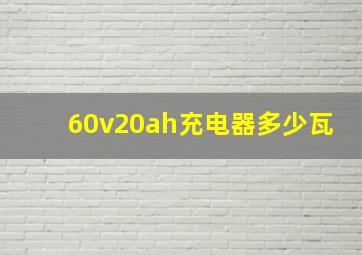 60v20ah充电器多少瓦