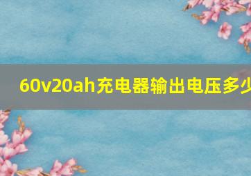 60v20ah充电器输出电压多少