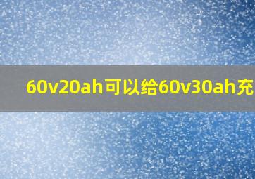 60v20ah可以给60v30ah充电吗