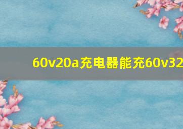 60v20a充电器能充60v32