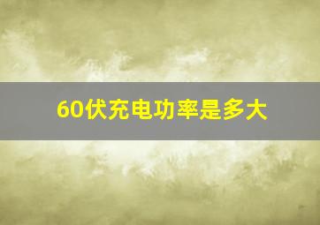 60伏充电功率是多大