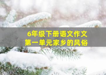 6年级下册语文作文第一单元家乡的风俗