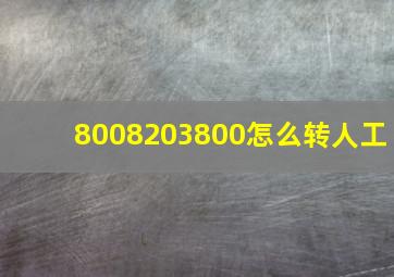 8008203800怎么转人工