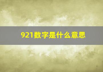 921数字是什么意思